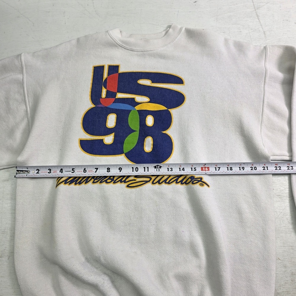 Vintage‎ 90s Rare Design White Universal Studios Sweatshirt Pullover Adult Sz L - Picture 10 of 13